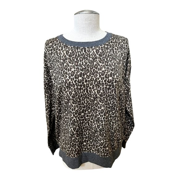 SPLENDID Women's Sweater Long Sleeve Leopard Print Size LARGE - Picture 1 of 4